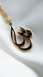 Two Letter Pendant in Custom Arabic Calligraphy, Couples Jewellery