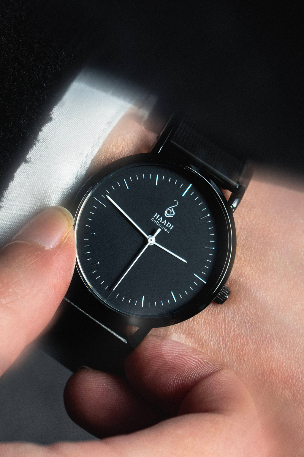 Black Mesh Band Women's Wrist Watch | Minimalist Design by Haadi Collection